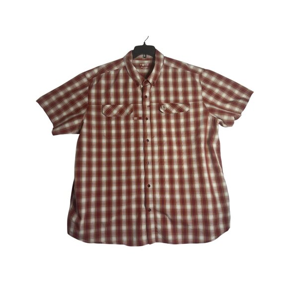 Carhartt Short Sleeve Red Plaid Button Down Work Shirt Mens 4XL XXXXL Relaxed Fi - Picture 1 of 5